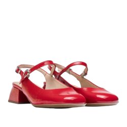 Wonders - Pumps i rd lak med slingback og moderat hl - 1222