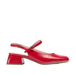 Wonders - Pumps i rd lak med slingback og moderat hl - 1222