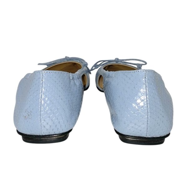 Pomme Dor - Flad sko i lysebl snake med sljfe - 2251