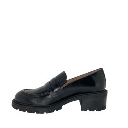 Wonders - Loafer i sort med grov sl og moderat hl - 1401