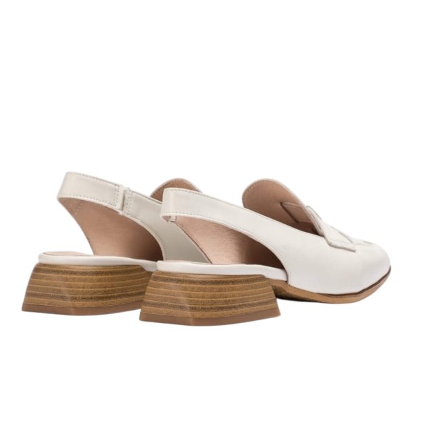 Wonders - Loafer i rhvid med slingback og lille hl - 7130