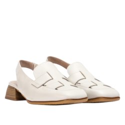 Wonders - Loafer i rhvid med slingback og lille hl - 7130