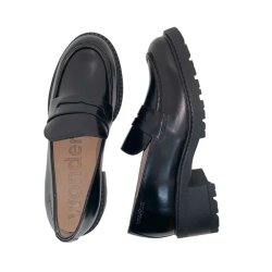 Wonders - Loafer i sort med grov sl og moderat hl - 1401
