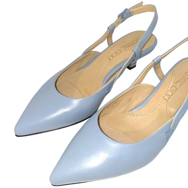 Pomme D`or - Enkel pumps i lysebl med slingback - 4989