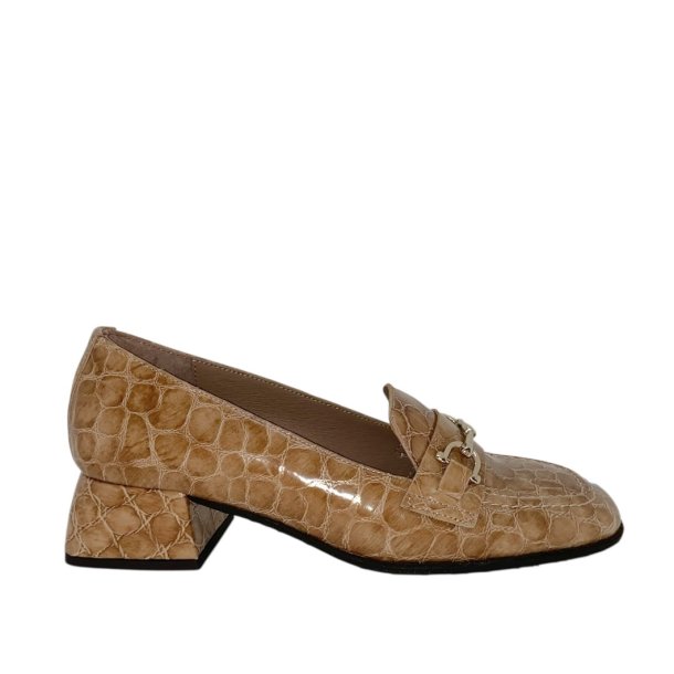 Wonders - Loafer i sand kroko med bidsel og lille hl - 1903