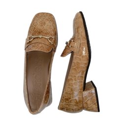 Wonders - Loafer i sand kroko med bidsel og lille hl - 1903