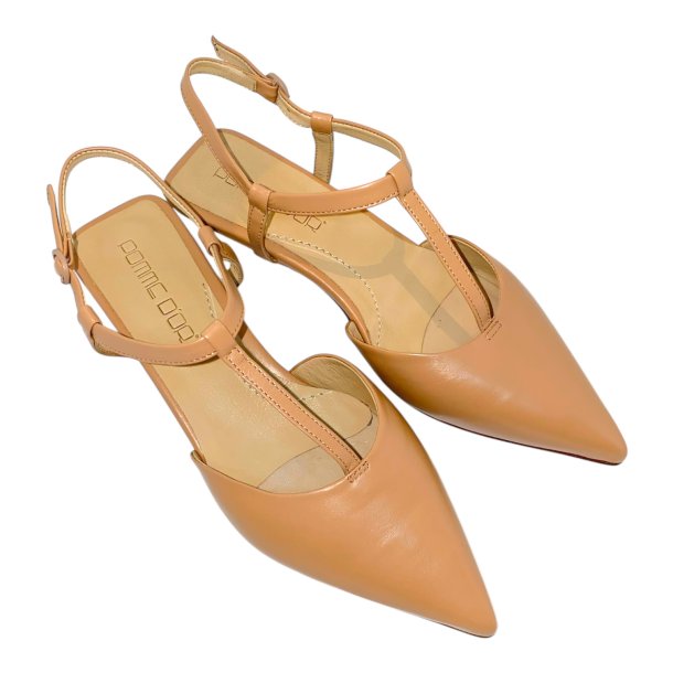 Pomme D`or - Pumps i varm sand med T rem - 2254