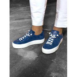 Paul Green - Sneakers i bl med plateau og elastiksnre - 5017