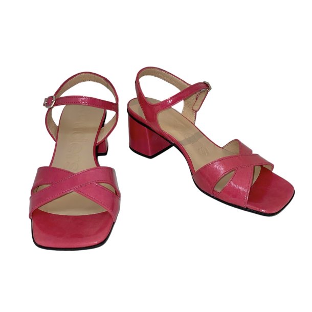 Wonders - Sandal i pink lak med moderat hl - 5605