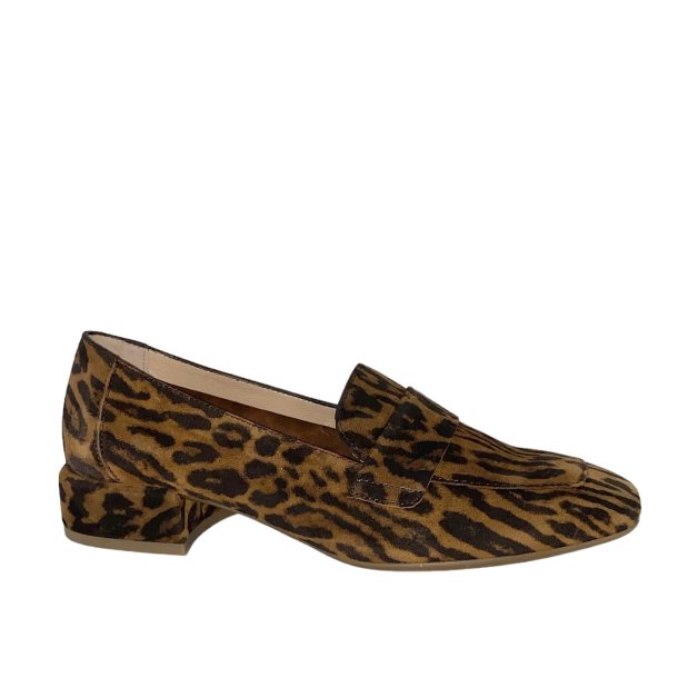 Wonders - Loafer i leopard med lille hl - 5020