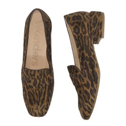 Wonders - Loafer i leopard med lille hl - 5020