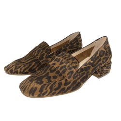 Wonders - Loafer i leopard med lille hl - 5020
