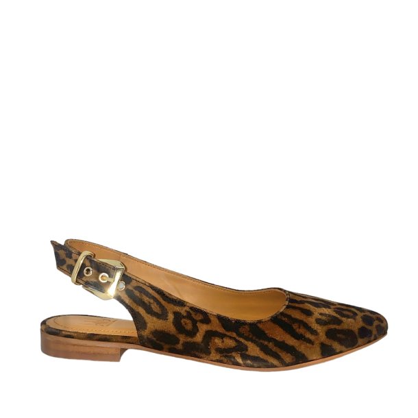 Billi Bi - Flad sko i leopard med slingback - A6302