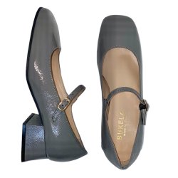 Bukela - Sko i gr lak med rem og lille hl - Twiggy