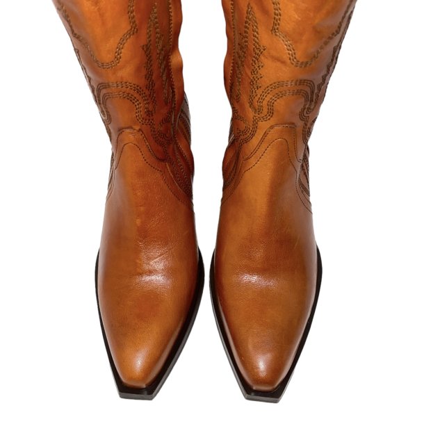 Bukela - Lang cowboystvle i cognac med syninger - Denver