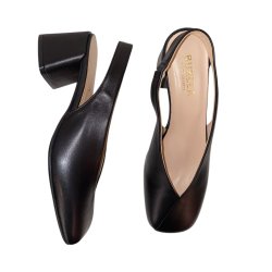 Bukela - Pumps i sort med slingback og moderat blokhl - Menton