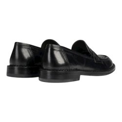Bubetti - Loafer i sort med flet og l�ders�ler - 9912
