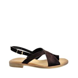 Paul Green - Flad sandal i m�rkebrun med t�-rem - 6216