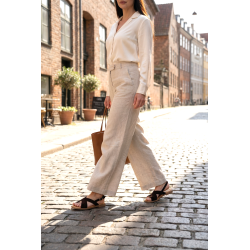 Paul Green - Flad sandal i m�rkebrun med t�-rem - 6216