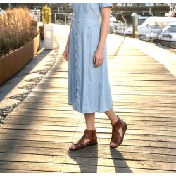 Bubetti - Sandal i cognac med flet og lynl�se - 3585