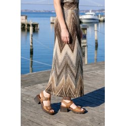 Art - Sandal i cognac med plateau og moderat h�l - 2061