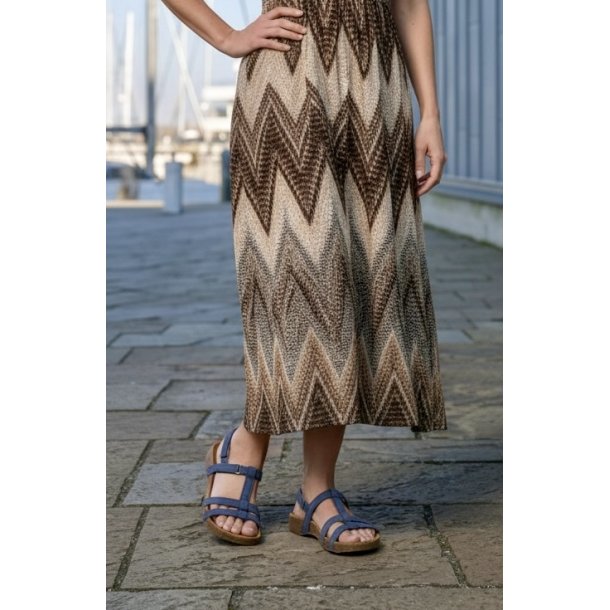 Art - Flad sandal i bl� nubuck - 0946