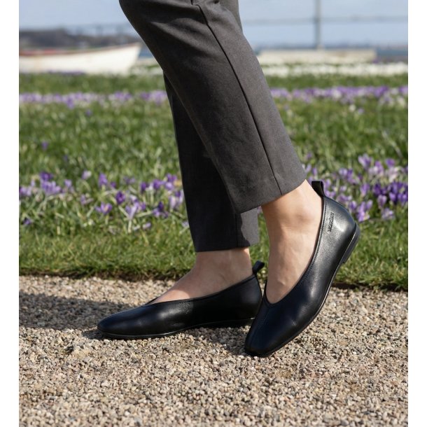 Wonders - Enkel ballerina i sort - A8661