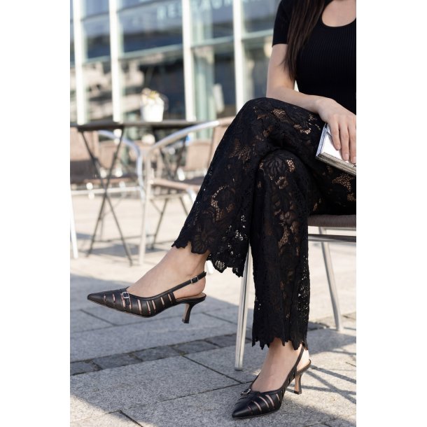 Bibi Lou - Pumps i sort med sp�nde og lille h�l