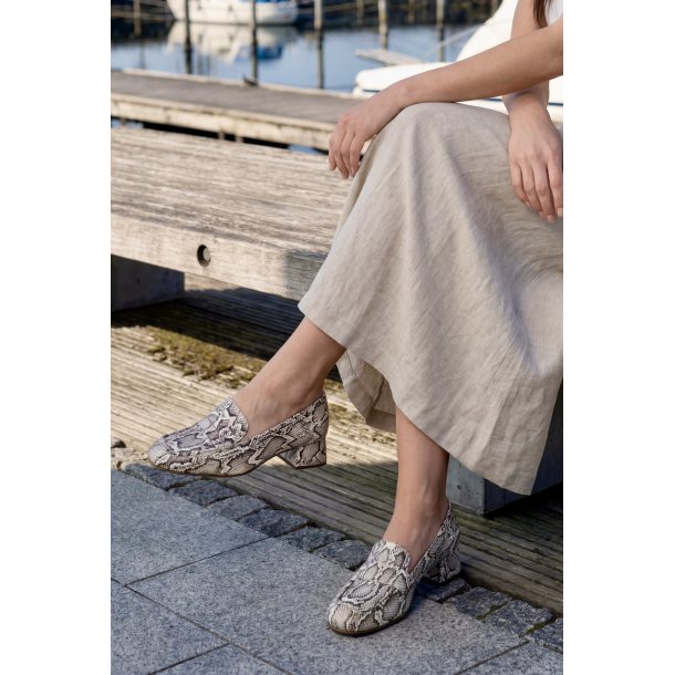 Wonders - Loafer i snake med lille h�l - D1204