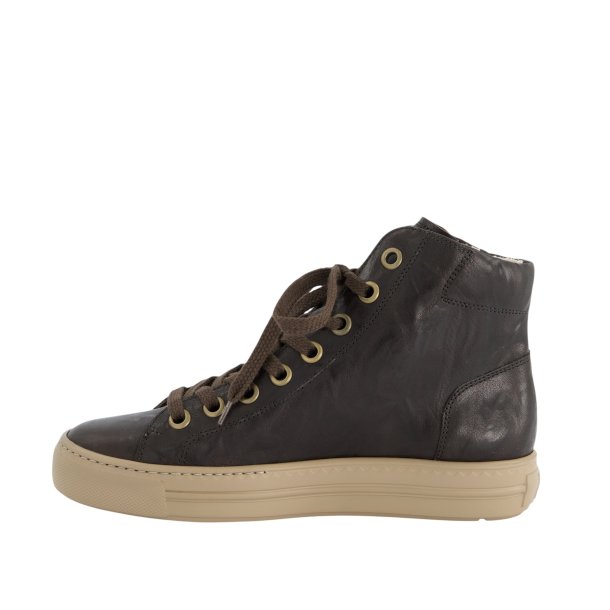 Paul Green - Ankelst�vle i brun glat skind med sn�re og lynl�s - 4024