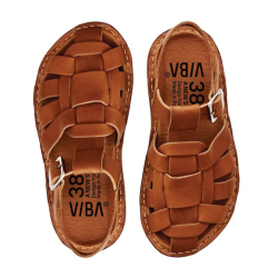 VIBAe - Sandal i cognac med flet og hlrem - Capri