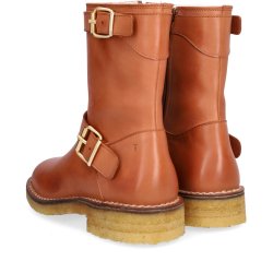 Billi Bi - Stvlette i cognac med spnder og uldfoer - T16954