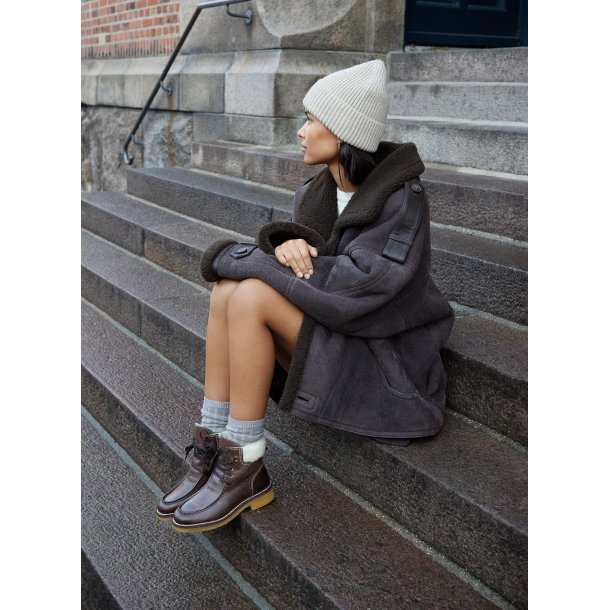 Billi Bi - Snrestvle i brun med uldfoer - T6955