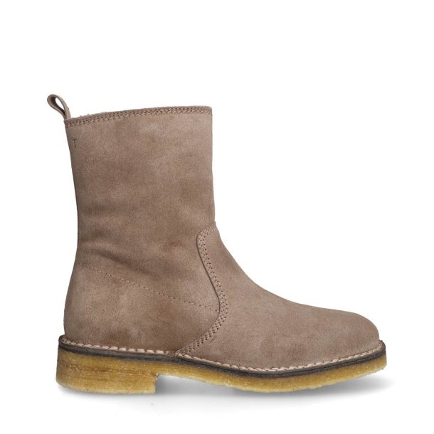 Billi Bi - Stvlette i sand ruskind med uldfoer - T6958