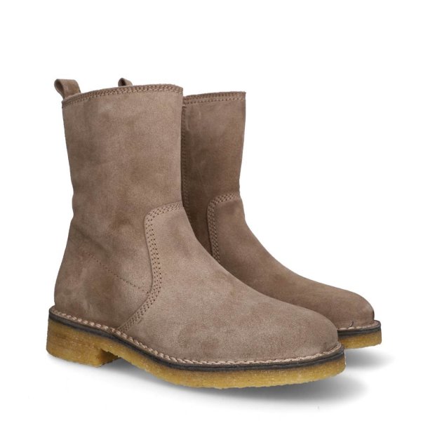 Billi Bi - Stvlette i sand ruskind med uldfoer - T6958