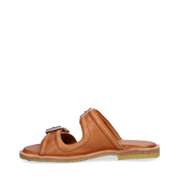 Billi Bi - Flad slippers i camel med slvspnder og rgummisl - T7001