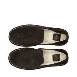 Billi Bi - Loafer i m�rkebrun med uld og r�gummis�l - T7140