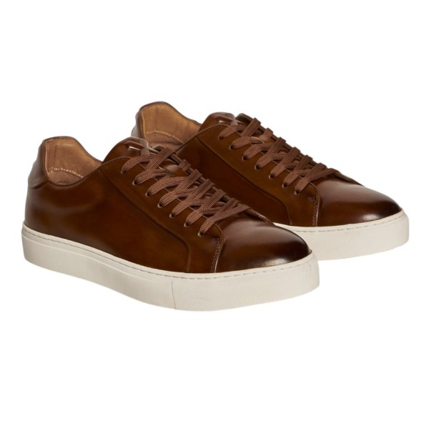 TGA By Ahler - Sneaker i cognac med sn�re og hvid s�l - 111