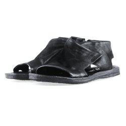 Airstep - Flad sandal i sort med lynl�s