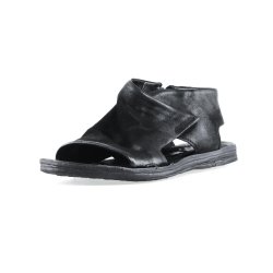 Airstep - Flad sandal i sort med lynl�s