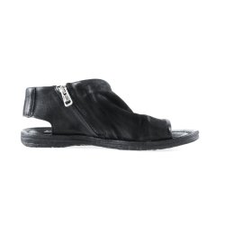 Airstep - Flad sandal i sort med lynl�s