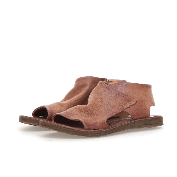 Airstep - Flad sandal i cognac med lynl�s