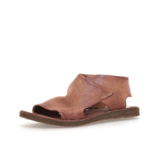 Airstep - Flad sandal i cognac med lynl�s