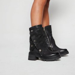 Airstep - Stvlette i sort med slag og slv-detaljer