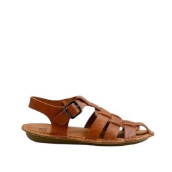 VIBAe - Sandal i cognac med flet og h�lrem - Capri