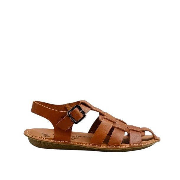 VIBAe - Sandal i cognac med flet og h�lrem - Capri