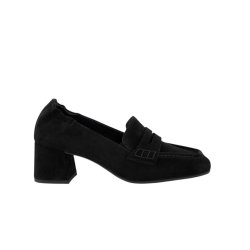 Paul Green - Loafer i sort ruskind med moderat h�l - 3861