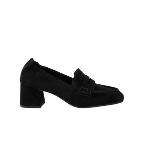 Paul Green - Loafer i sort ruskind med moderat h�l - 3861