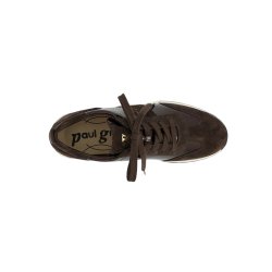 Paul Green - Sneakers i brun ruskind og lak med sn�re - 5392