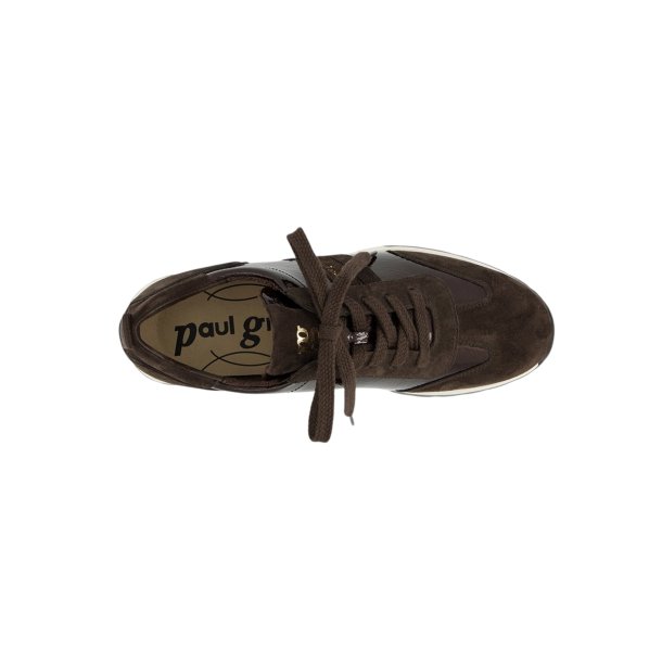 Paul Green - Sneakers i brun ruskind og lak med sn�re - 5392